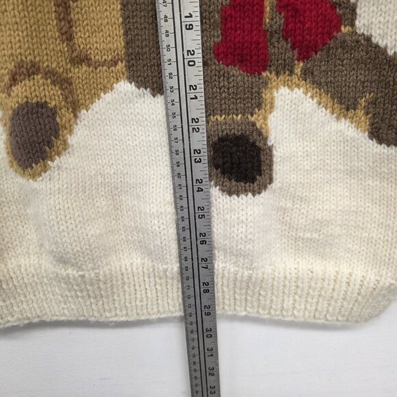 Teddy Bear Holiday Christmas Knit Sweater Women's Size Large - Picture 3 of 6